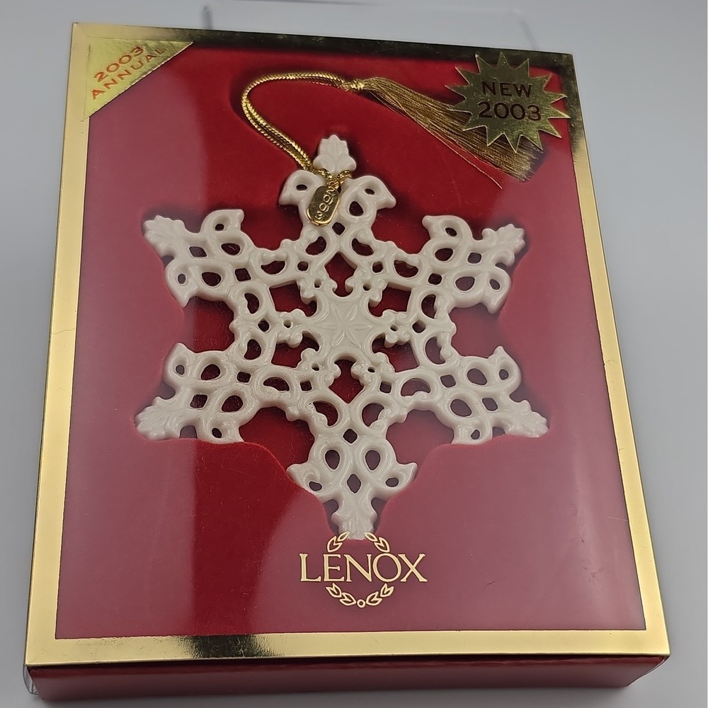 NOS Lenox 2003 Snowflake Ornament Annual Snow Fantasies in Box 6237697